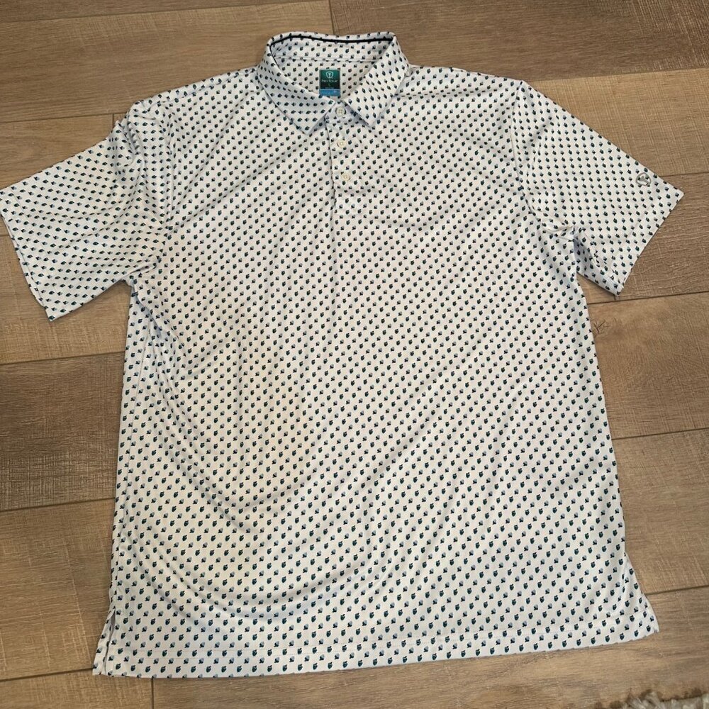 PRO TOUR COOL PLAY MENS GOLF SHIRT LARGE DRI FIT POLO ACORNS